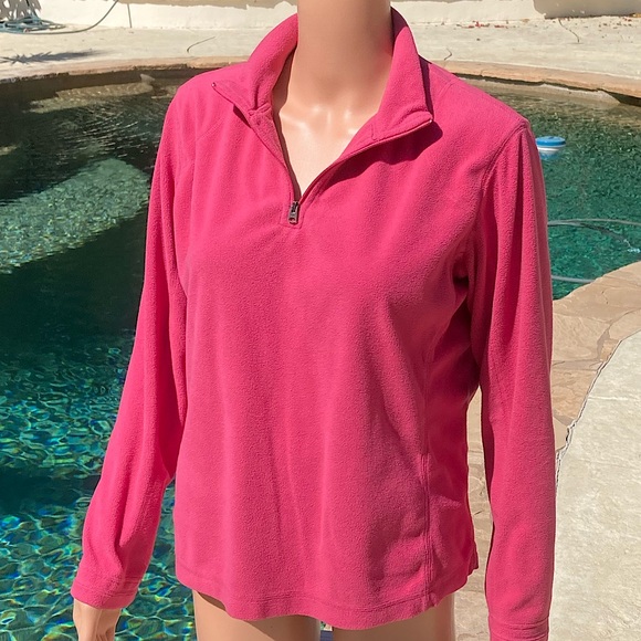 Columbia Sweaters - Columbia Quarter Zip Micro Fleece Sweater Bright Pink